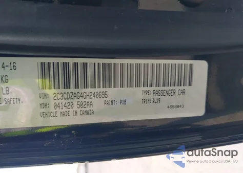 2016 Dodge Challenger Sxt Plus из США, поврежденный, VIN 2C3CDZAG4GH240695